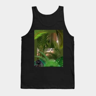 Black panther between palms Tank Top